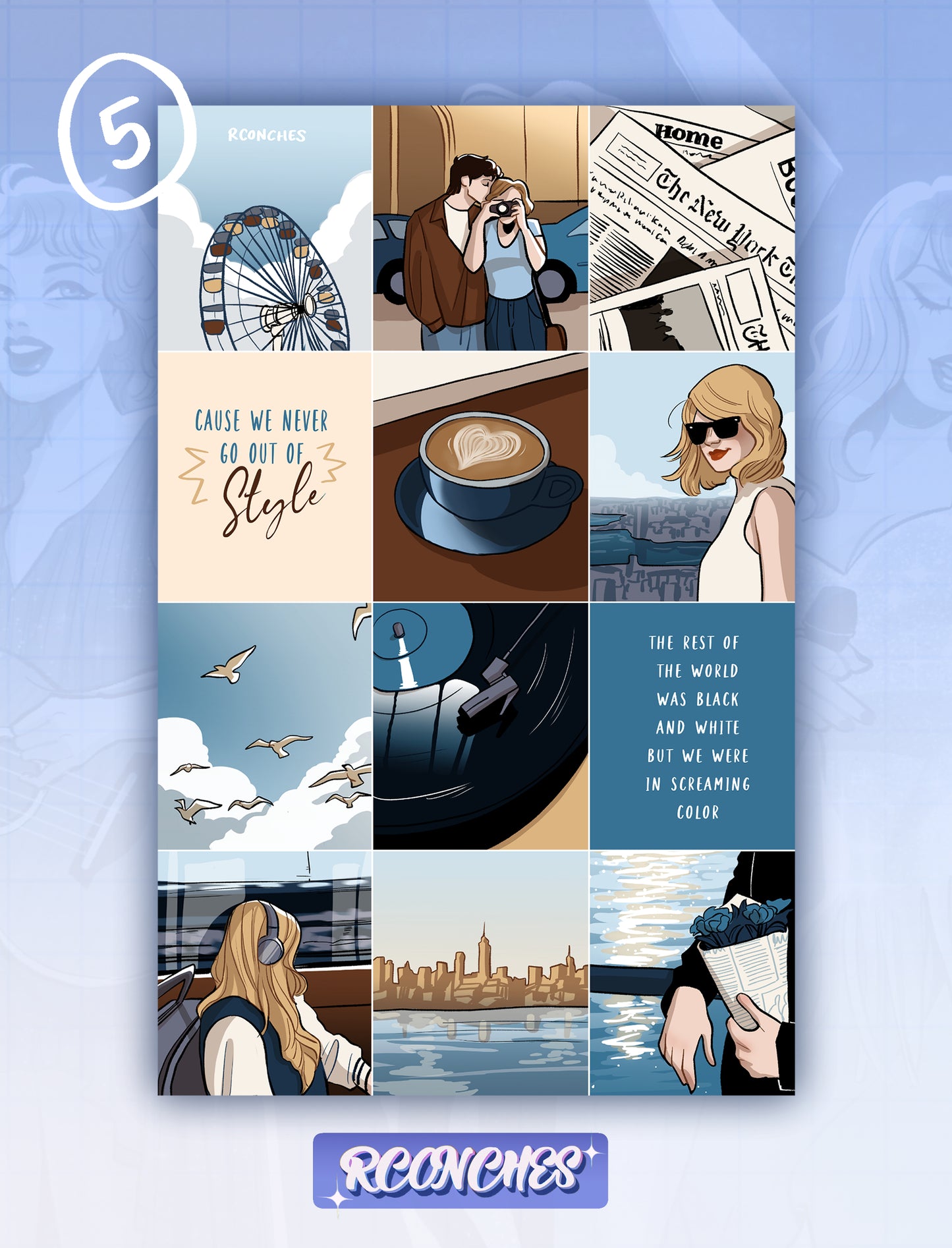Collages ilustrados de Taylor Swift