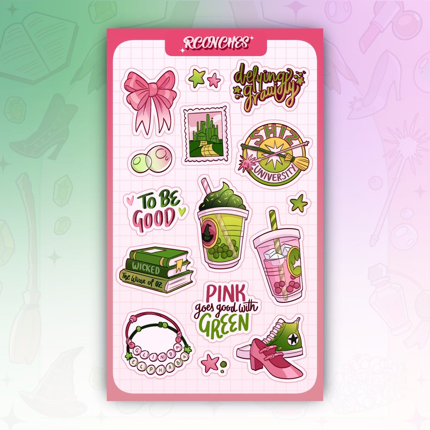 Hoja de pegatinas Wicked