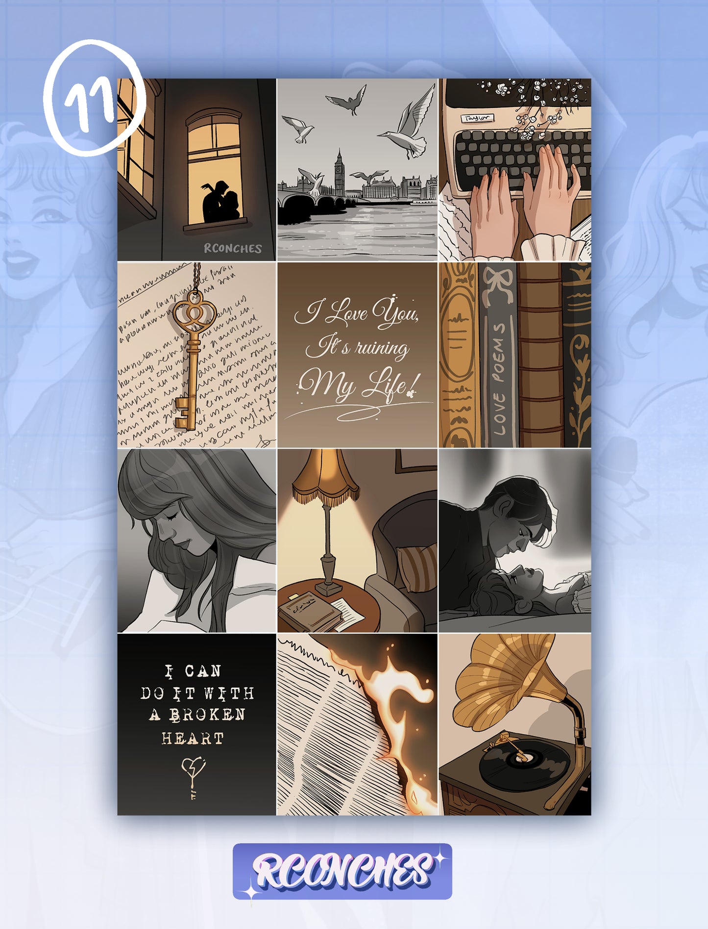 Collages ilustrados de Taylor Swift