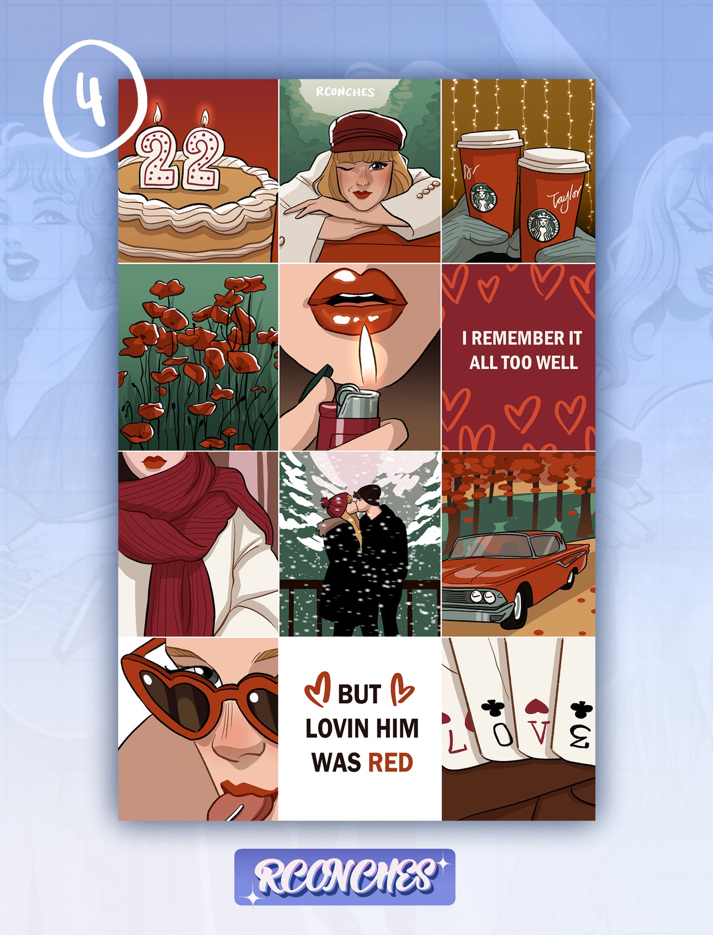 Collages ilustrados de Taylor Swift