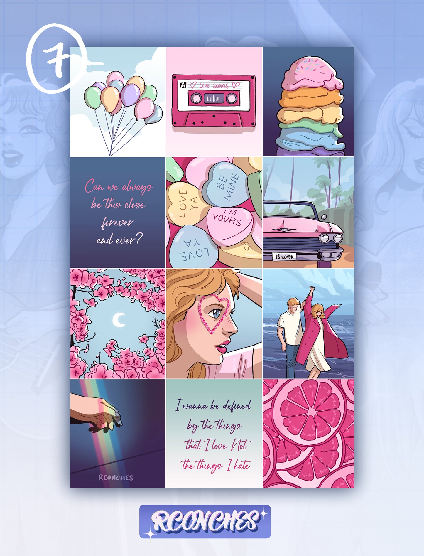 Collages ilustrados de Taylor Swift