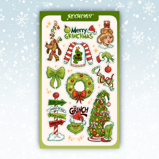 Hoja de pegatinas El Grinch