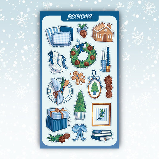 Hoja de pegatinas Blue Christmas